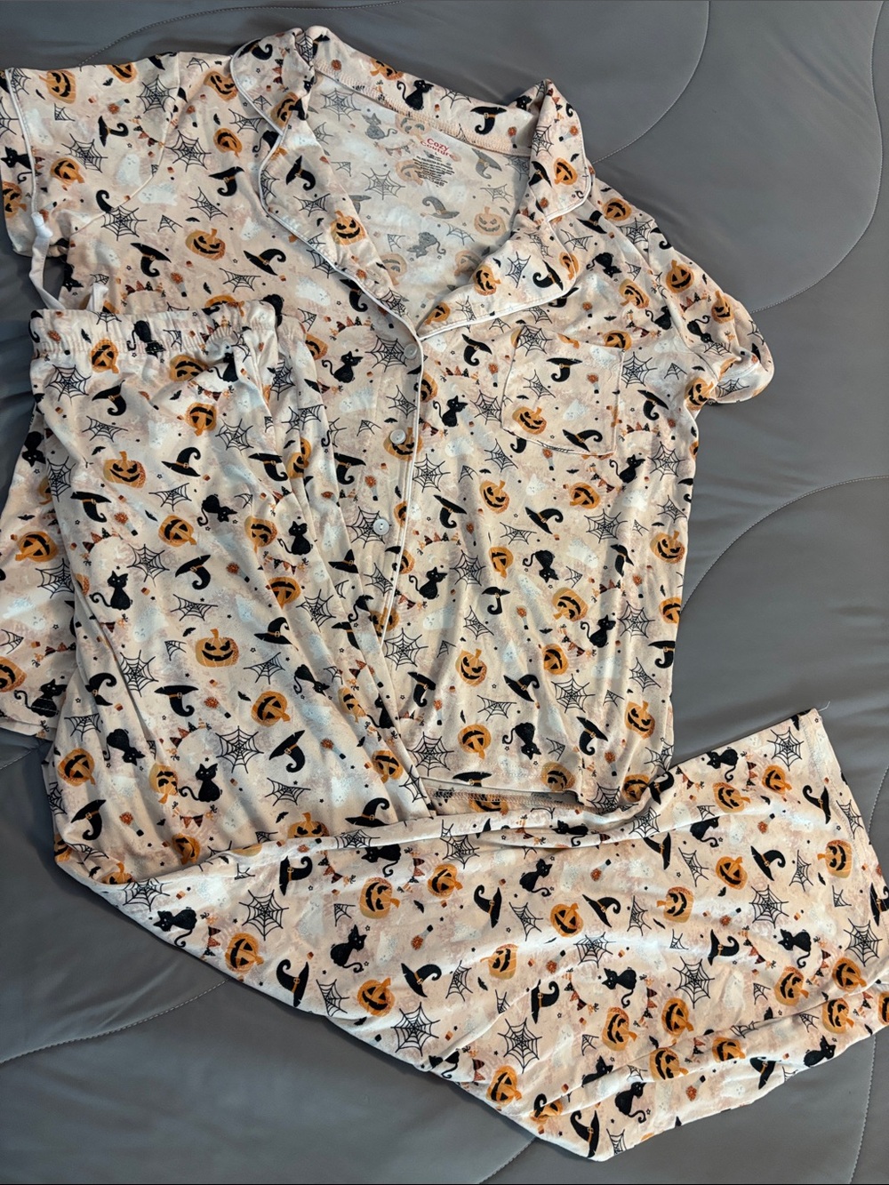 Halloween Print Short-Sleeve Pajama Set